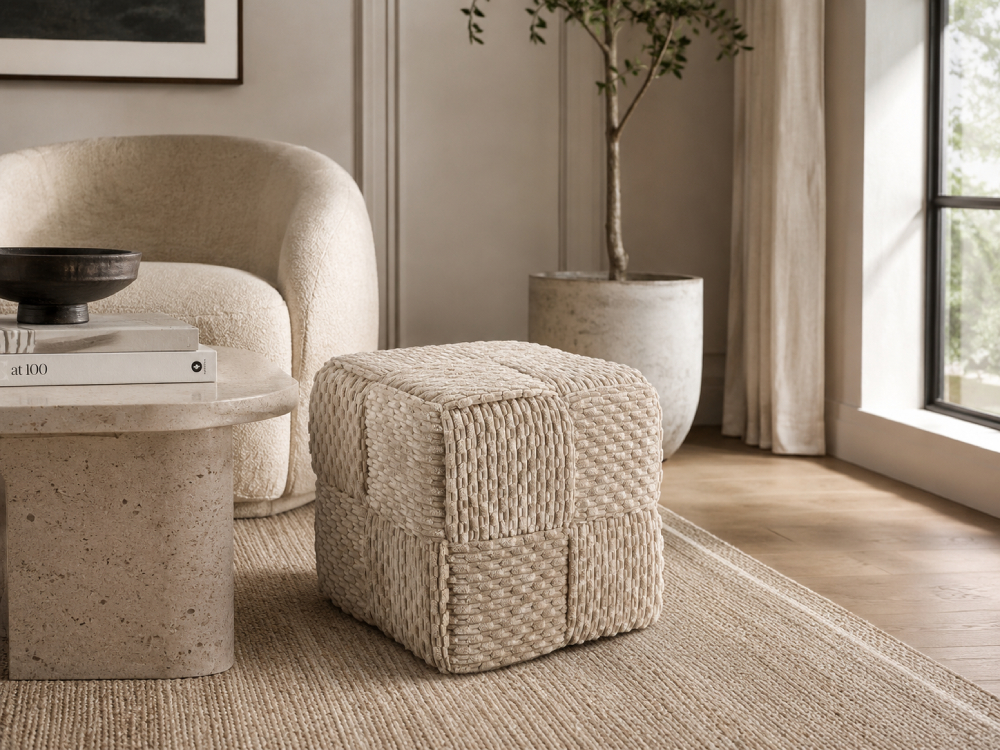 Portobellostreet - Puuf tapizado beige Dado