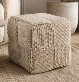 Puuf tapizado beige Dado