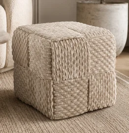 Puuf tapizado beige Dado Puuf tapizado beige Dado