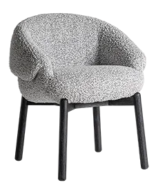 Silla tapizada Jacquard madera de olmo negro