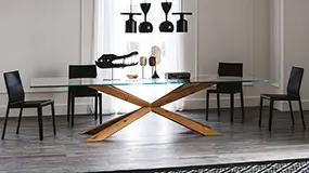Mesa de comedor base de madera Spyder Cattelan