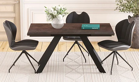 Mesa de comedor extensible metal y porcelánico Ontario Mesa de comedor extensible metal y porcelánico Ontario