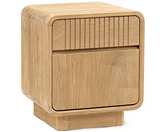 Mesita de noche 1 cajón 1 puerta madera de teka Eyre