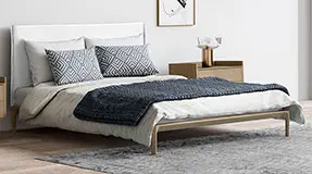 Cama para colchón de 150x190 roble toscana Fulia