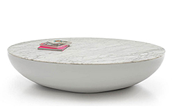 Mesa de centro oval luna tapa de mrmol