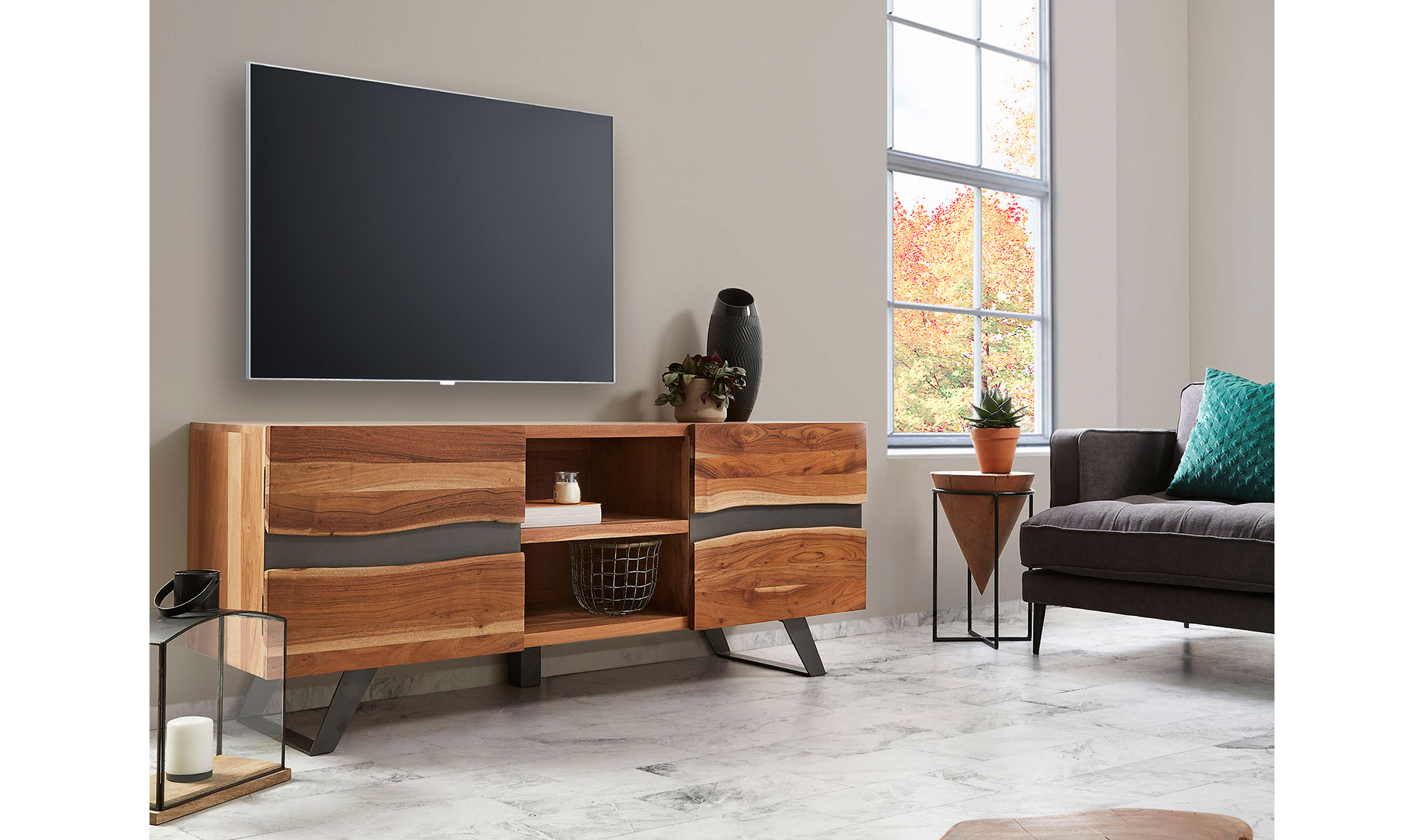 Mueble TV Acacia natural Irvin