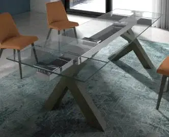 Mesa de comedor extensible rectangular Ash