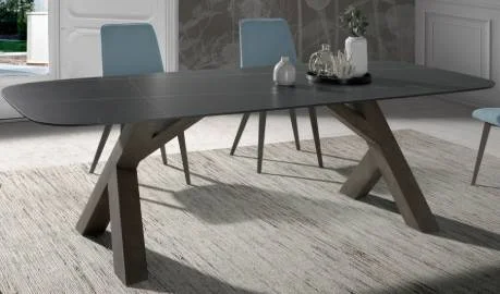 Mesa de comedor porcelánico barril Ash