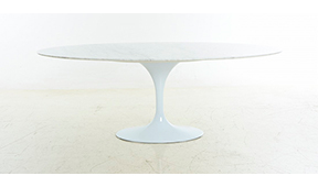 Mesa de comedor ovalada moderna mrmol y metal Neptur