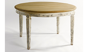 Mesa de comedor redonda extensible provenzal roble Gambetta