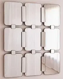 Espejo rectangular de pared con marco de metal
