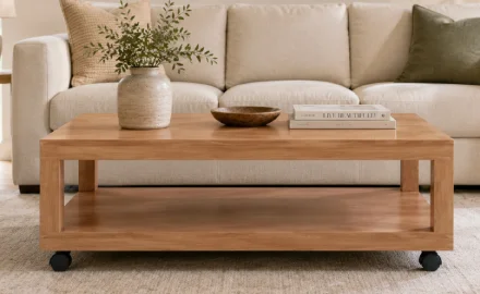 Mesa de centro osaka con ruedas 120x120