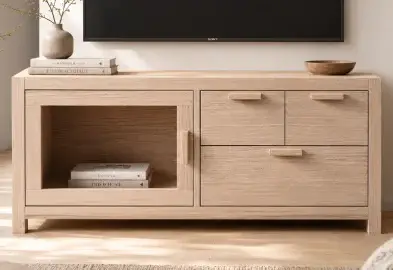 PORTOBELLO mueble tv roble 3 cajones PORTOBELLO mueble tv roble 3 cajones