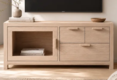 PORTOBELLO mueble tv roble 3 cajones PORTOBELLO mueble tv roble 3 cajones