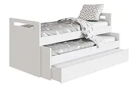 Cama nido 3 camas Osaka para colchón de 105x200 Osaka blanca. Lig.defectos
