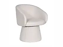 Silla con brazos giratoria tapizada beige 