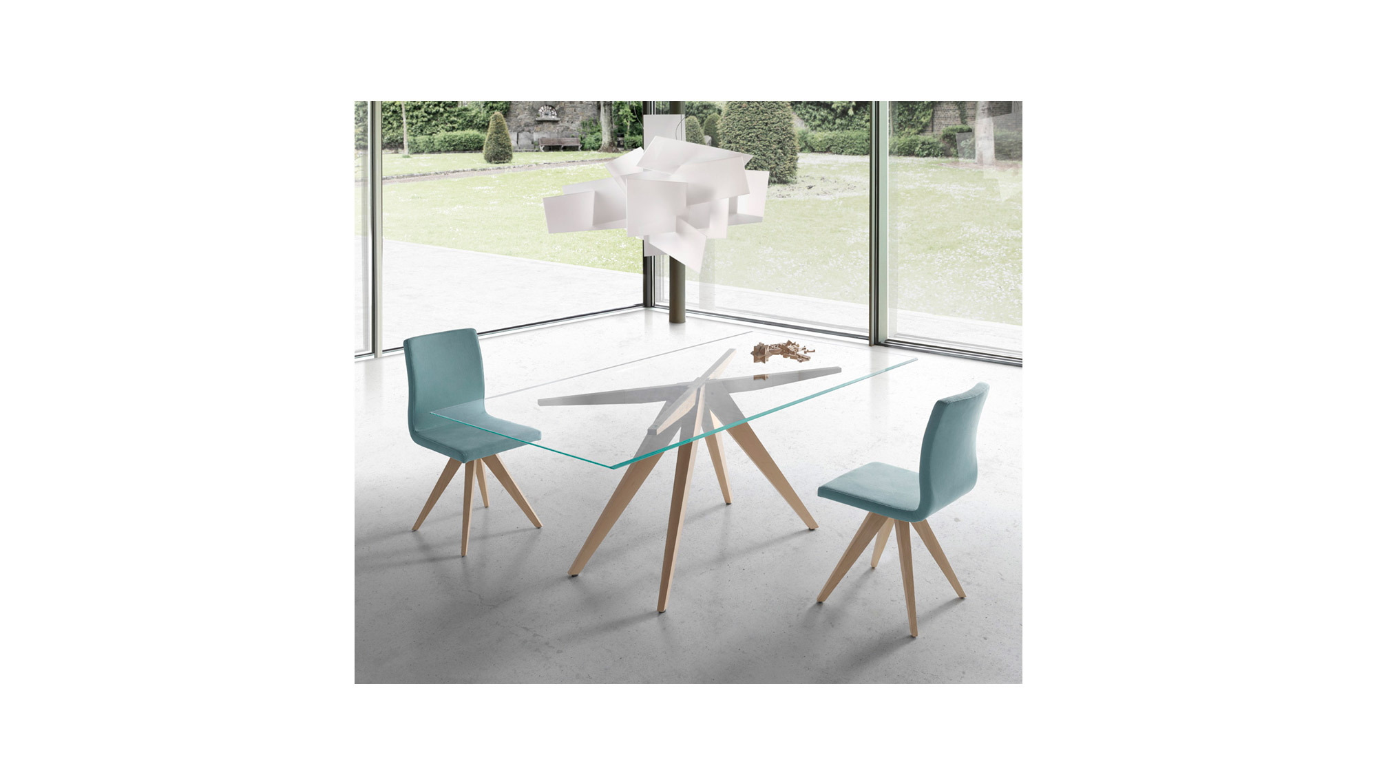 Mesa de comedor extensible cristal Lin de lujo en . Tu  tienda de muebles de lujo