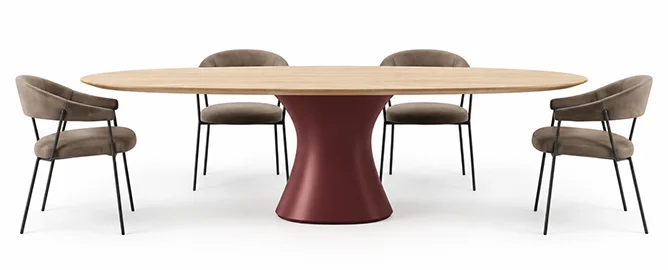 Mesa de comedor ovalada de roble macizo Crise Devina Nais
