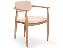 Sillón tapizado crema fresno natural Lys