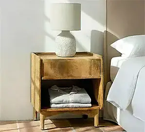 Mesita de noche en  madera natural de mango Namur