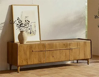 Mueble de tv en madera natural de mango Namur