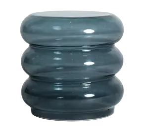 Mesa auxiliar de vidrio azul humo Glass