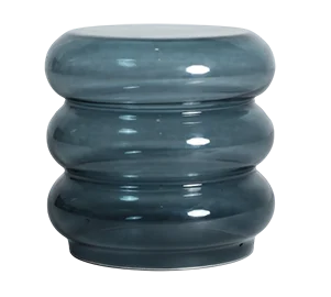 Mesa auxiliar de vidrio azul humo Glass