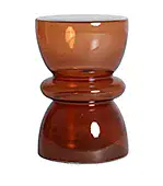 Mesa auxiliar de vidrio naranja translúcido Glass