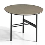 Mesa de rincón porcelánico y metal