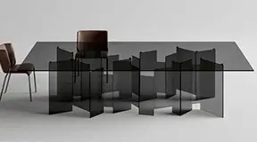 Mesa de comedor cristal Metropolis by Tonelli