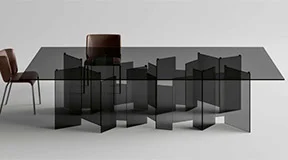 Mesa de comedor cristal Metropolis by Tonelli