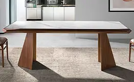 Mesa de comedor porcelánico y nogal Etolia Angel Cerda