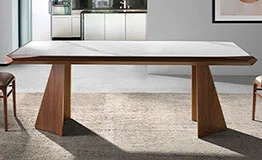 Mesa de comedor porcelánico y nogal Etolia Angel Cerda Mesa de comedor porcelánico y nogal Etolia Angel Cerda