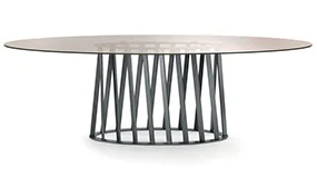 Mesa de comedor ovalada cristal Cosmo Pacini y Cappellini