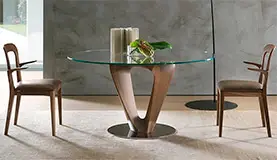 Mesa de comedor redonda cristal Mobius