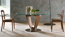 Mesa de comedor redonda cristal Mobius