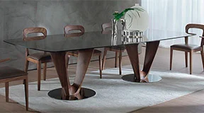 Mesa de comedor esquinas redondeadas Mobius Pacini y Cappellini Mesa de comedor esquinas redondeadas Mobius Pacini y Cappellini