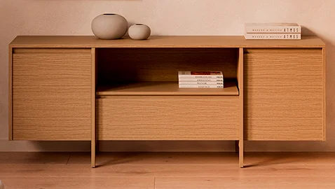 Mesa de televisión 2 puertas 1 cajón roble Pacific