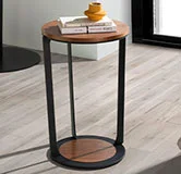 Mesa de rincón metal y nogal Ikernis