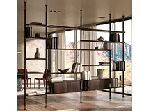 Librería metal y madera Harbour Cattelan