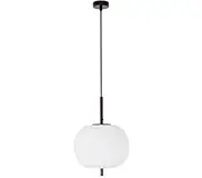 Lámpara de techo grande metal negro y cristal opal Lato