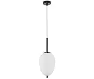 Lámpara de techo irregular metal negro y cristal opal Lato