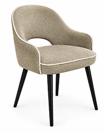Sillón tapizada boucle y lacado negro Virginia Sillón tapizada boucle y lacado negro Virginia