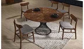 Mesa de comedor redonda industrial Gari Mesa de comedor redonda industrial Gari