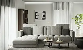 Sofá con chaise longue de diseño Lucareli