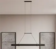 Lámpara de techo perfil en aluminio madera de nogal Niro