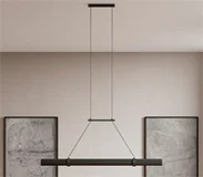 Lámpara de techo perfil en aluminio madera de nogal Niro