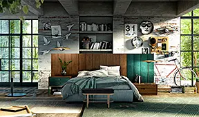 Cabecero vintage tapizado Loft