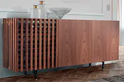 Aparador 3 puertas madera maciza y rejilla Aurora Pacini y Cappellini