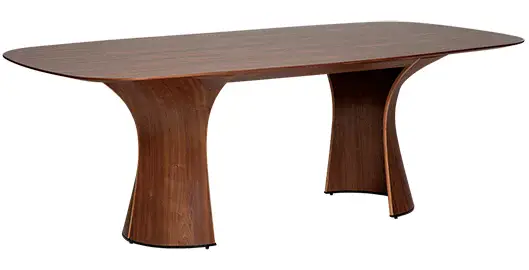 Mesa de comedor esquinas redondeadas nogal Root